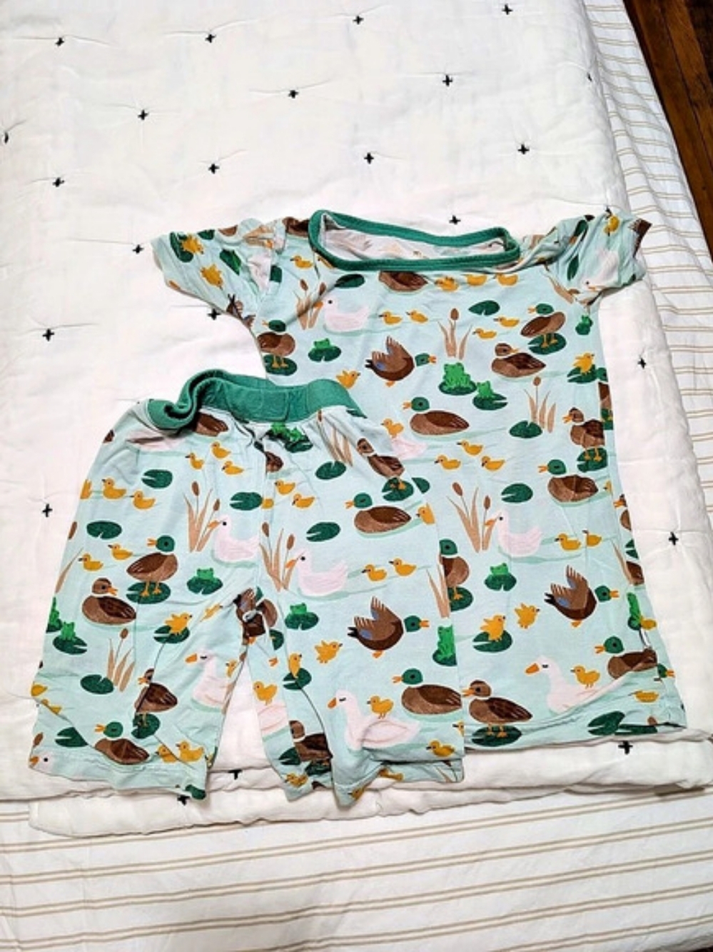 Little Sleepies Short Sleeve with Shorts in Mallard Duck 5/6